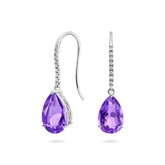 Amethyst & Diamond Earrings (18ct) - Dracakis Jewellers